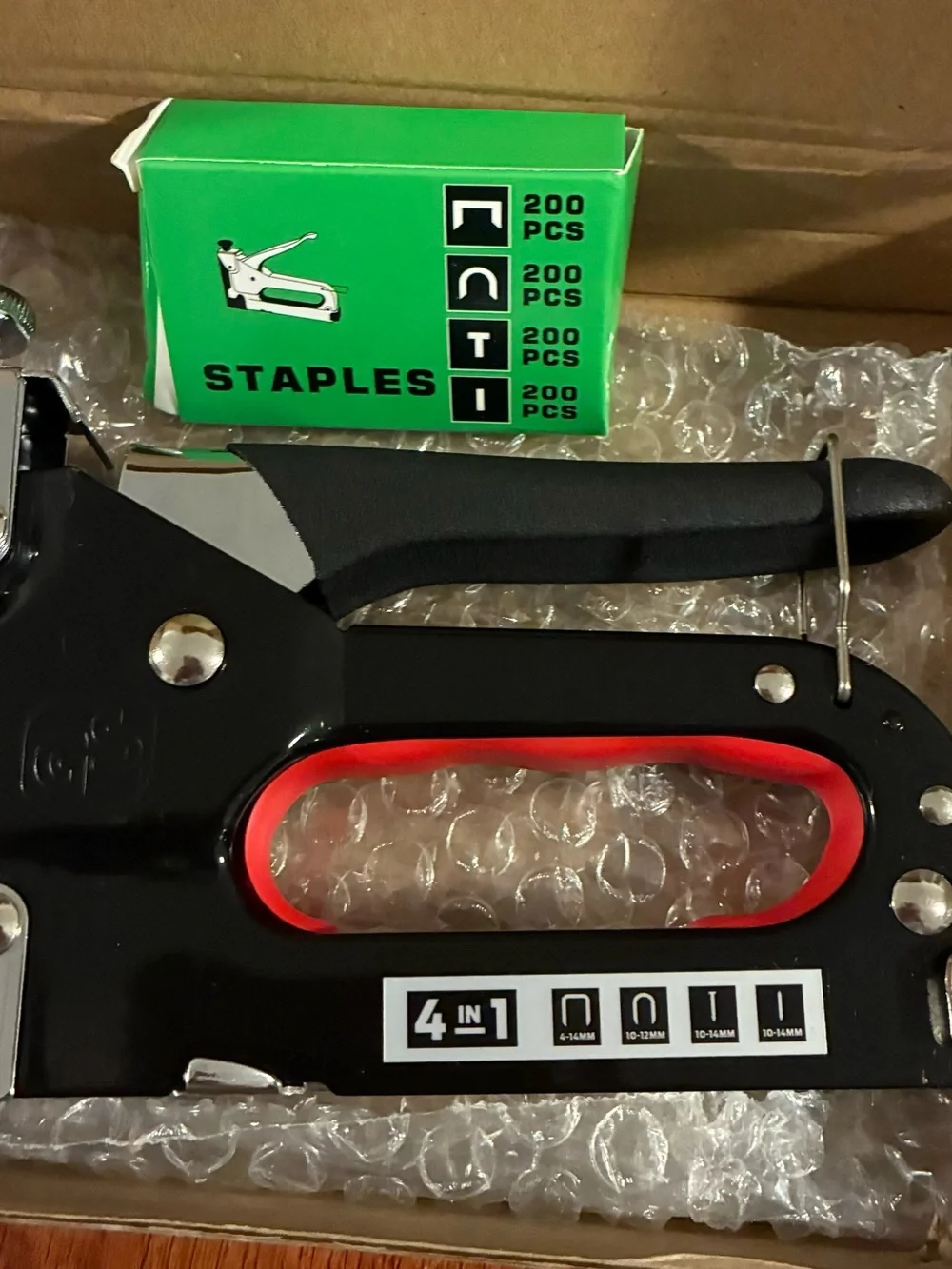 Staple Black and Red 4-in-1 Upholstery Staple Gun